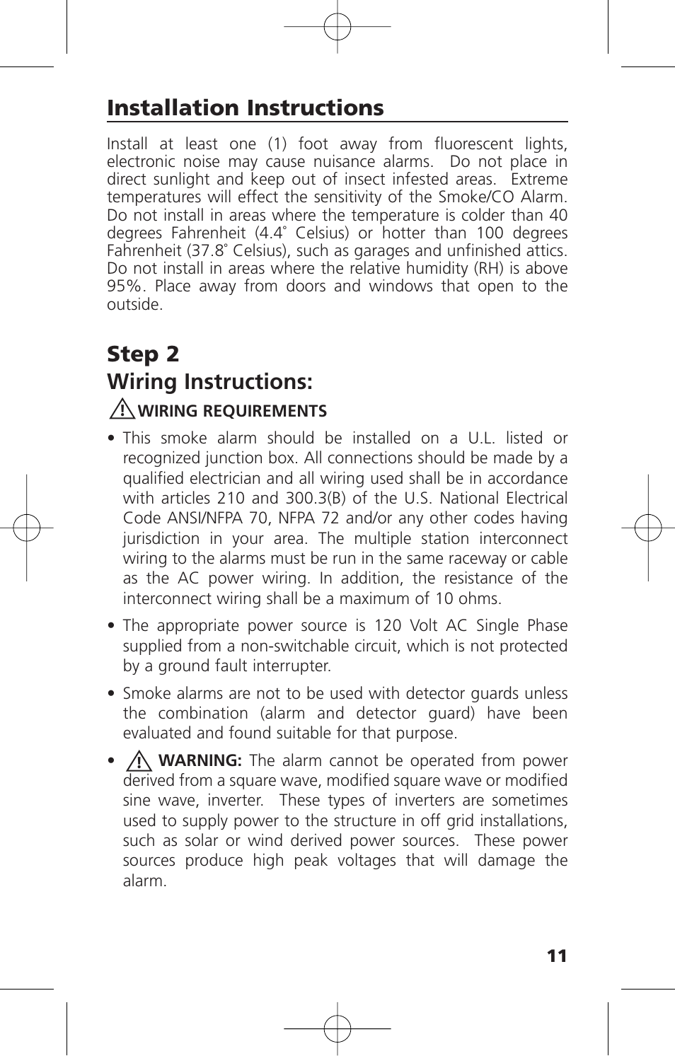 Step 2 wiring instructions, Installation instructions | Kidde i12010SCO User Manual | Page 13 / 33