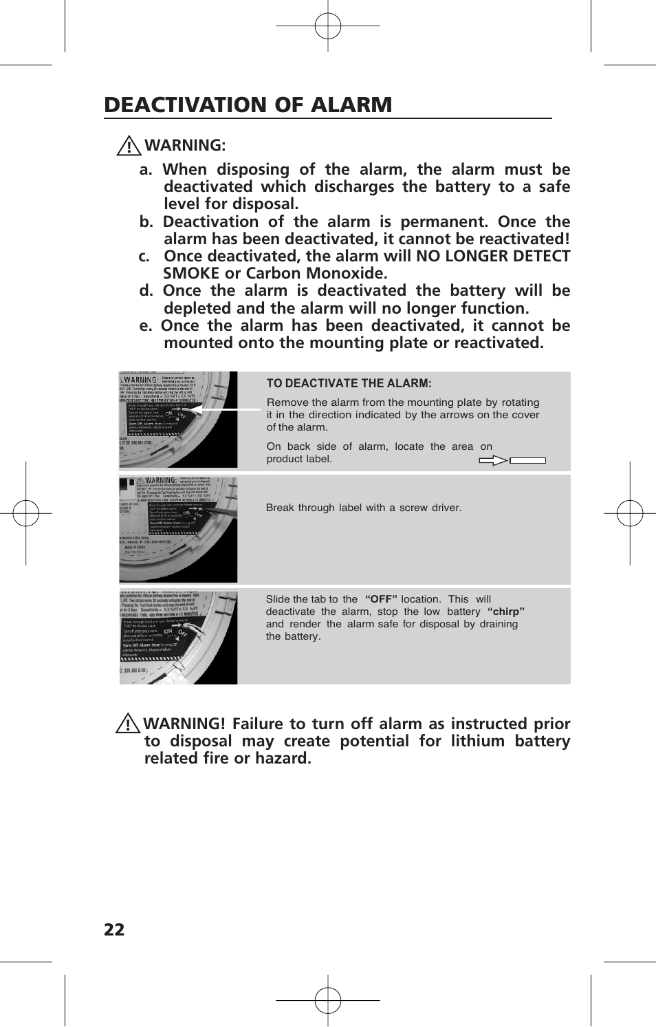 Deactivation of alarm | Kidde i12010SCO User Manual | Page 24 / 33