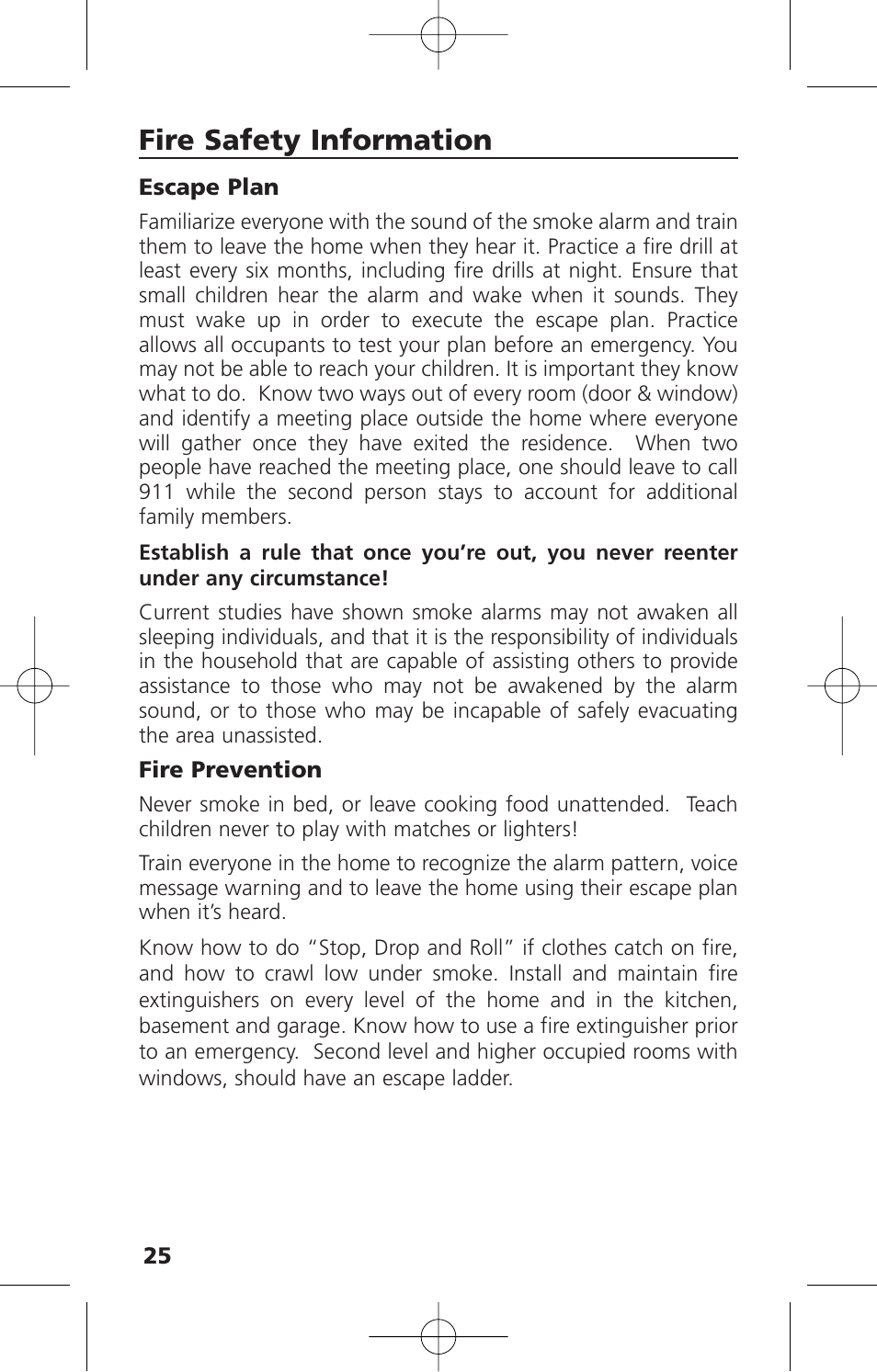 Fire safety information | Kidde i12010SCO User Manual | Page 28 / 33