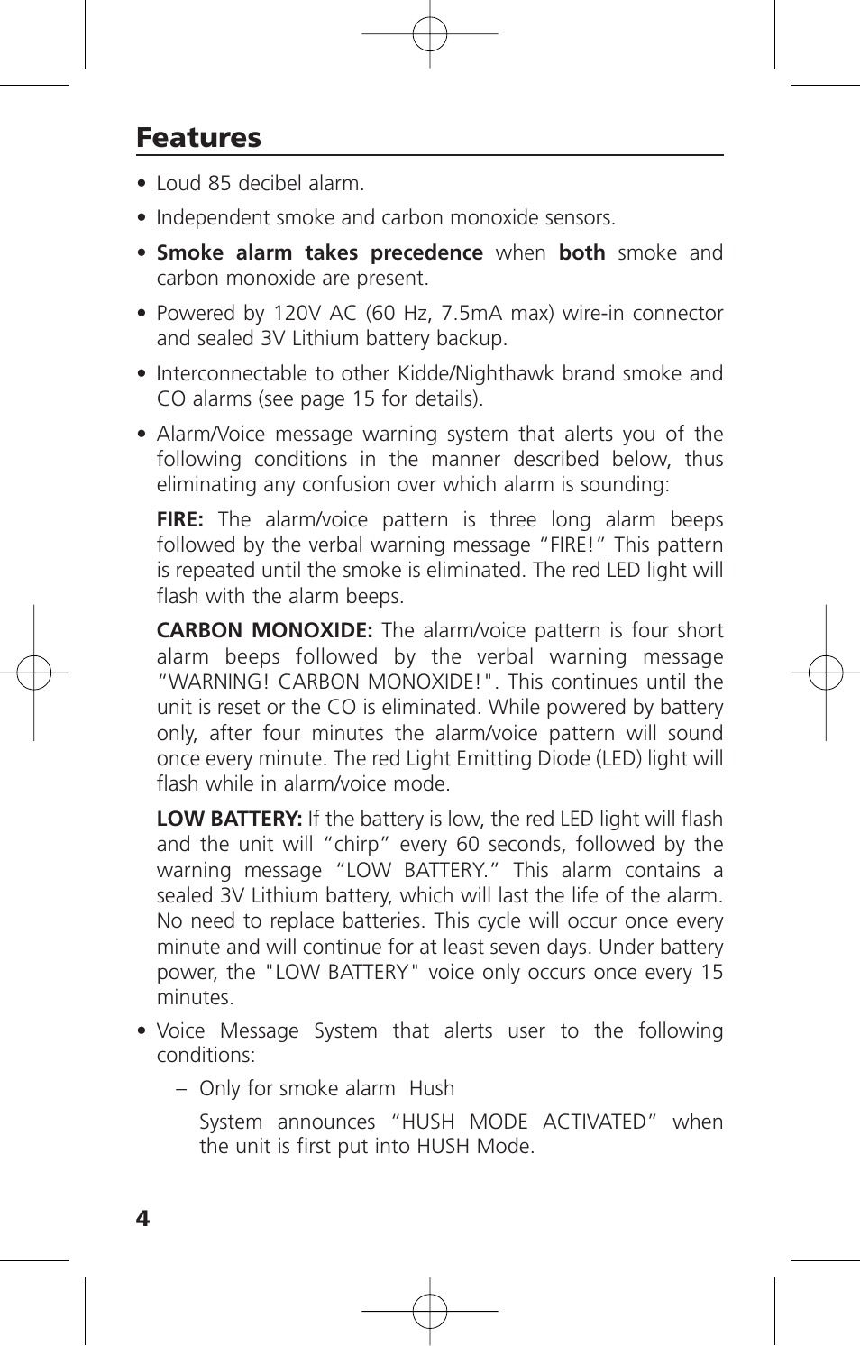 Features | Kidde i12010SCO User Manual | Page 6 / 33