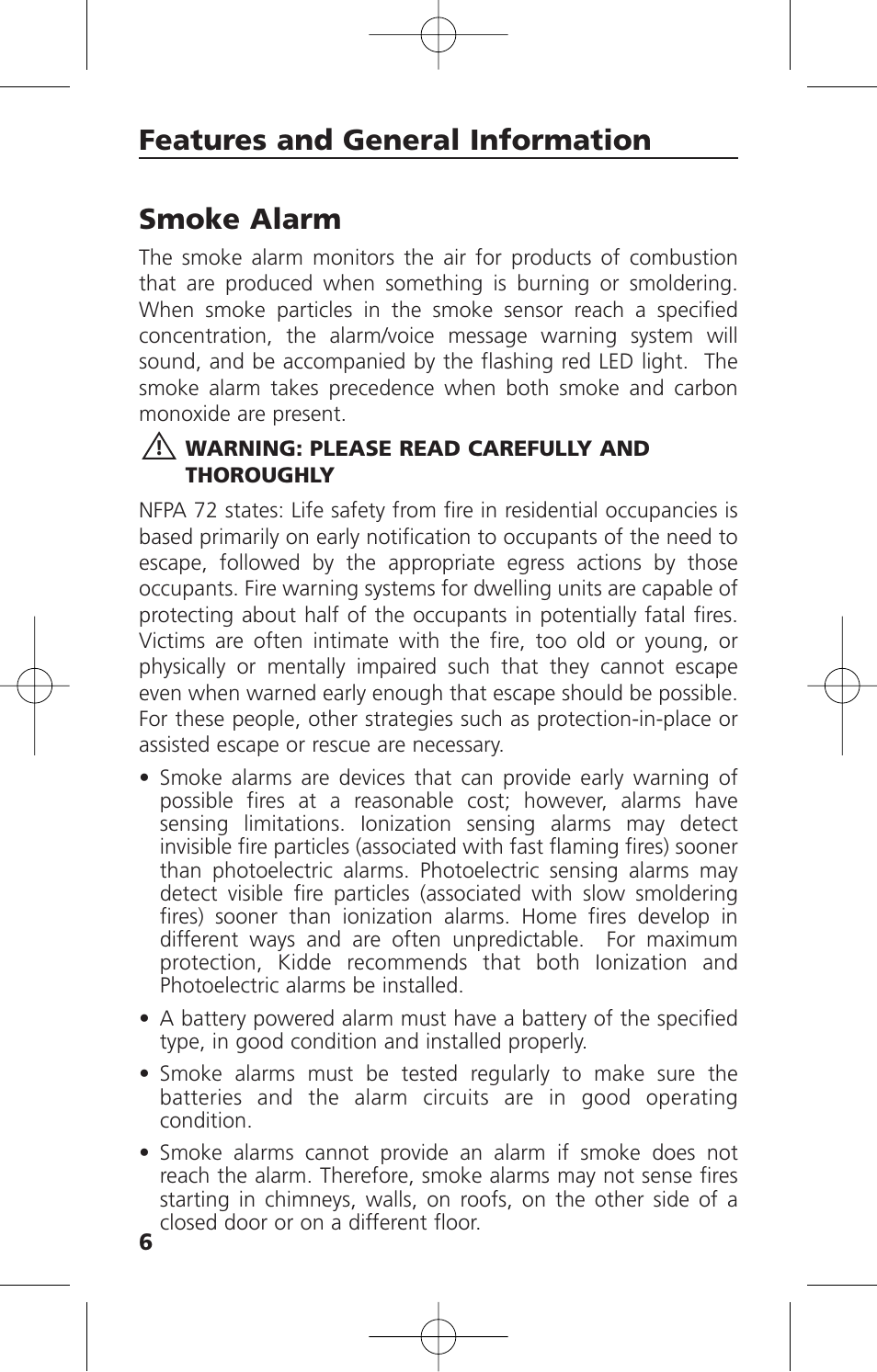 Smoke alarm, Features and general information | Kidde i12010SCO User Manual | Page 8 / 33