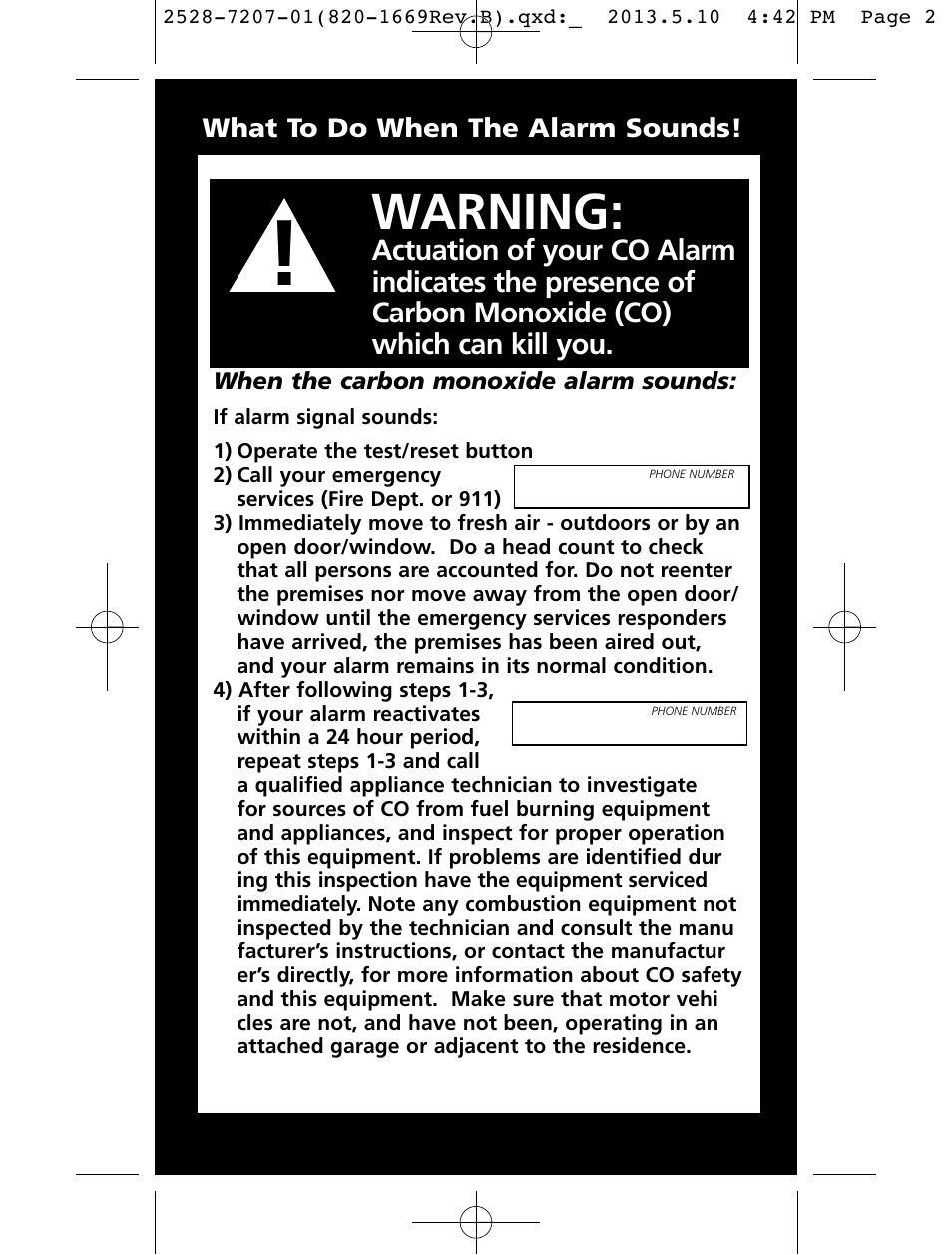 Warning | Kidde KN-COPE-I User Manual | Page 2 / 35