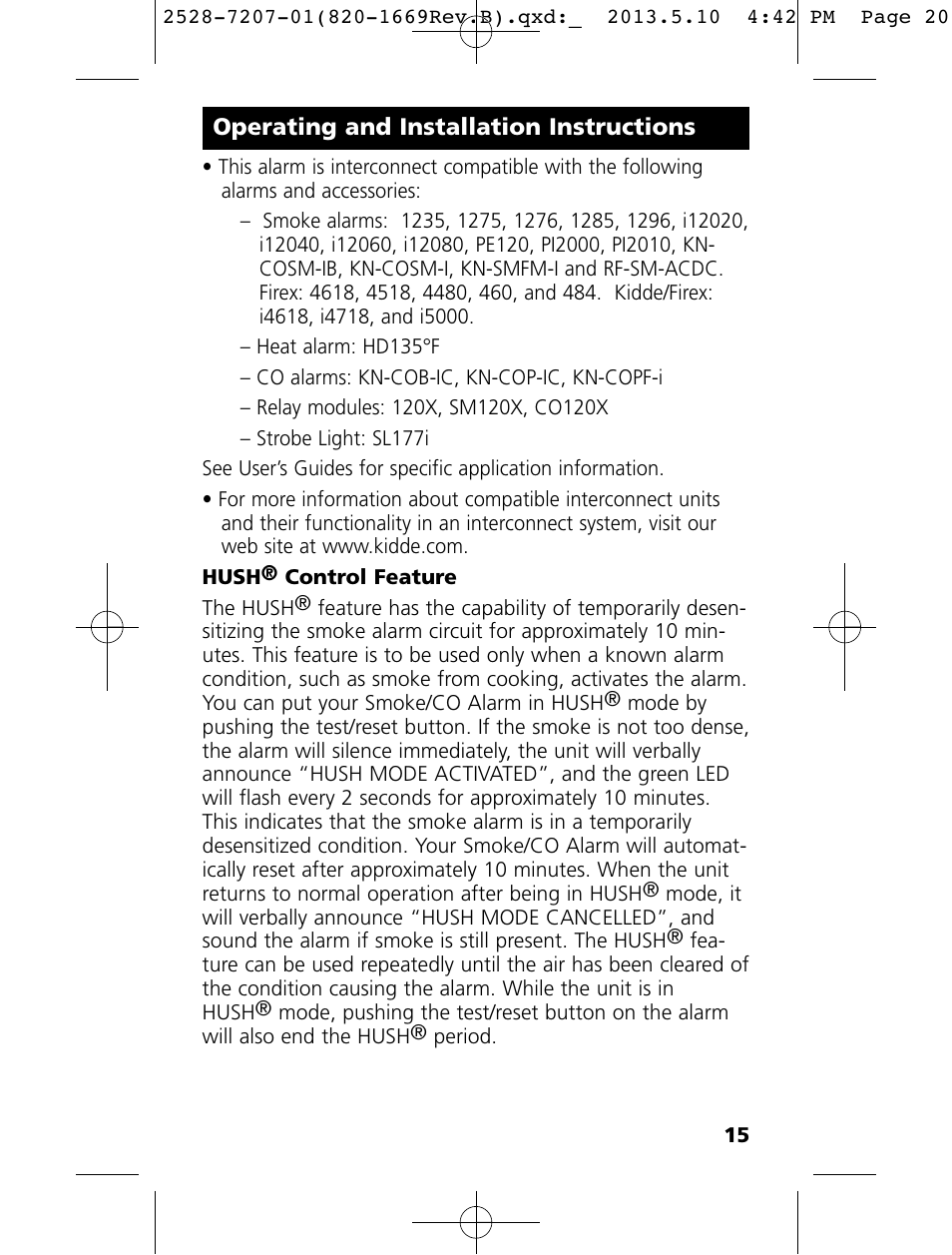 Kidde KN-COPE-I User Manual | Page 20 / 35