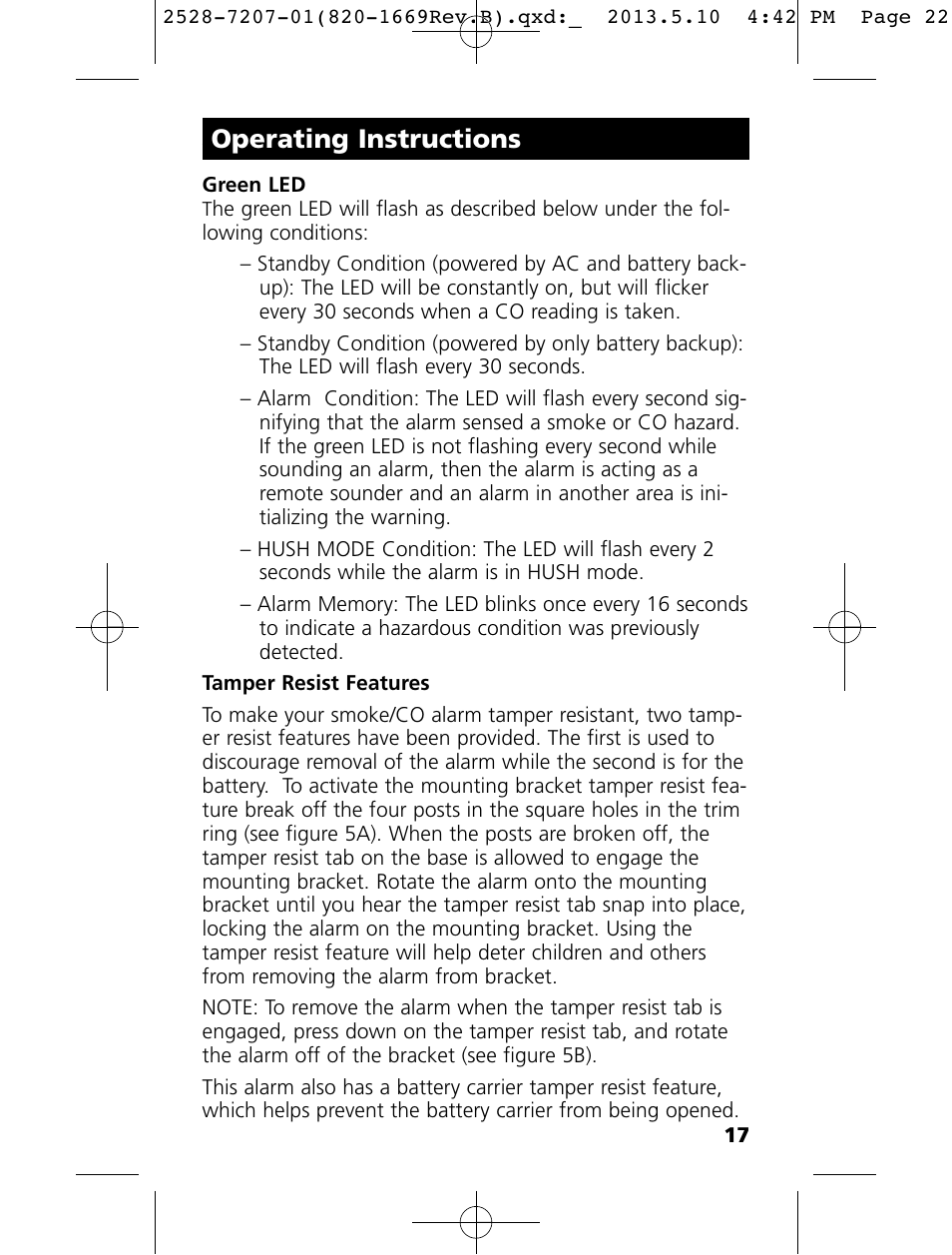 Operating instructions | Kidde KN-COPE-I User Manual | Page 22 / 35