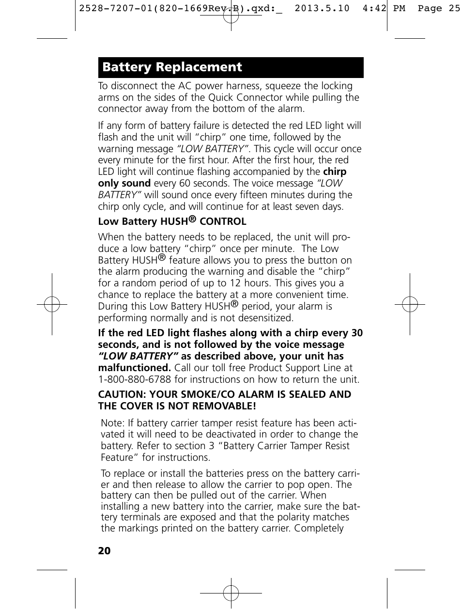 Battery replacement | Kidde KN-COPE-I User Manual | Page 25 / 35