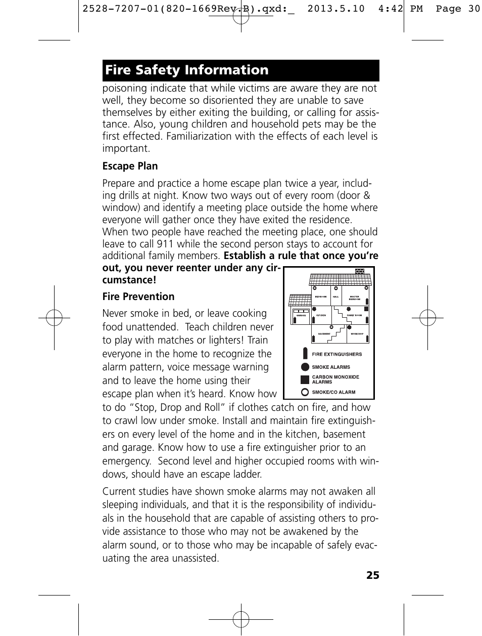 Fire safety information | Kidde KN-COPE-I User Manual | Page 30 / 35