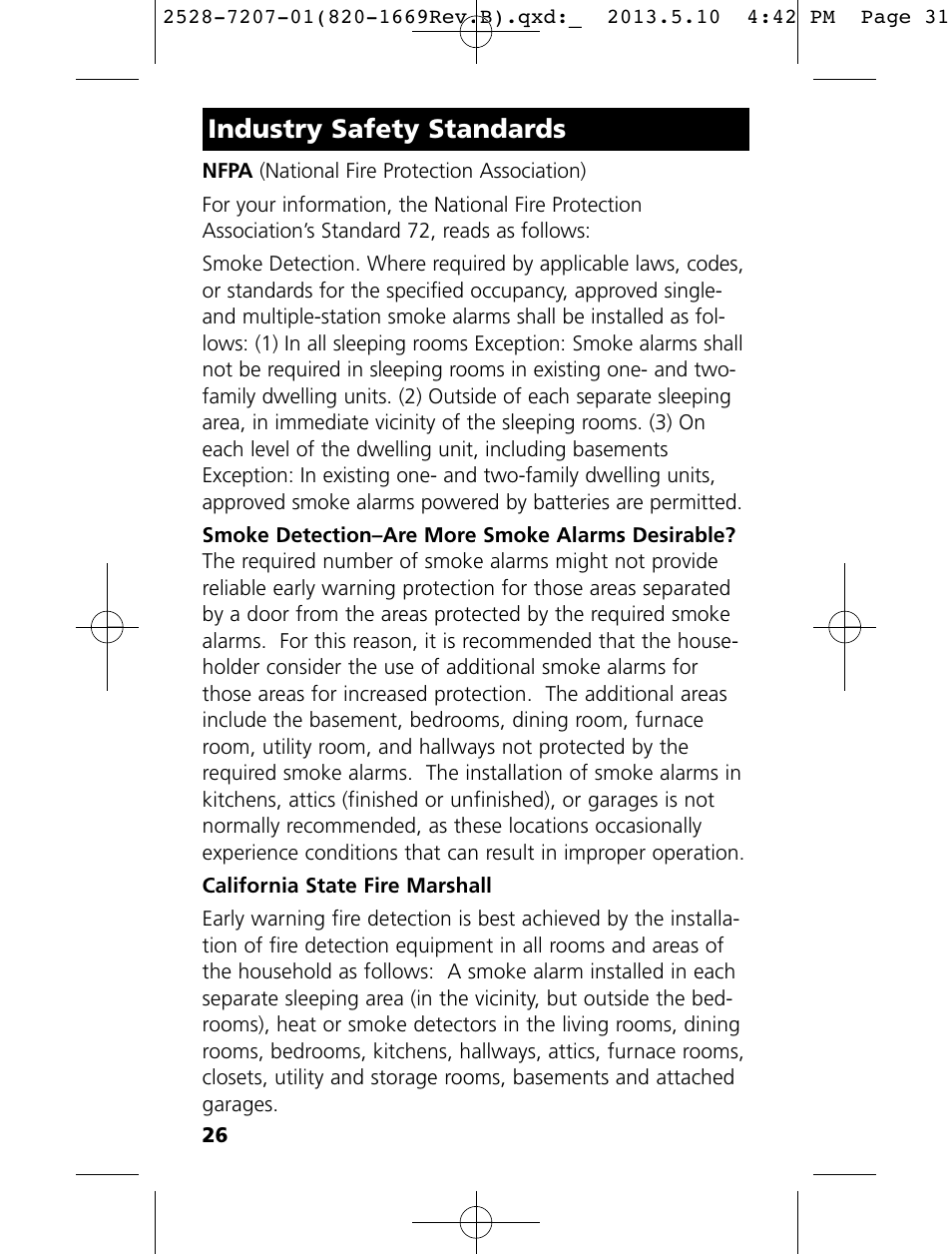 Industry safety standards | Kidde KN-COPE-I User Manual | Page 31 / 35