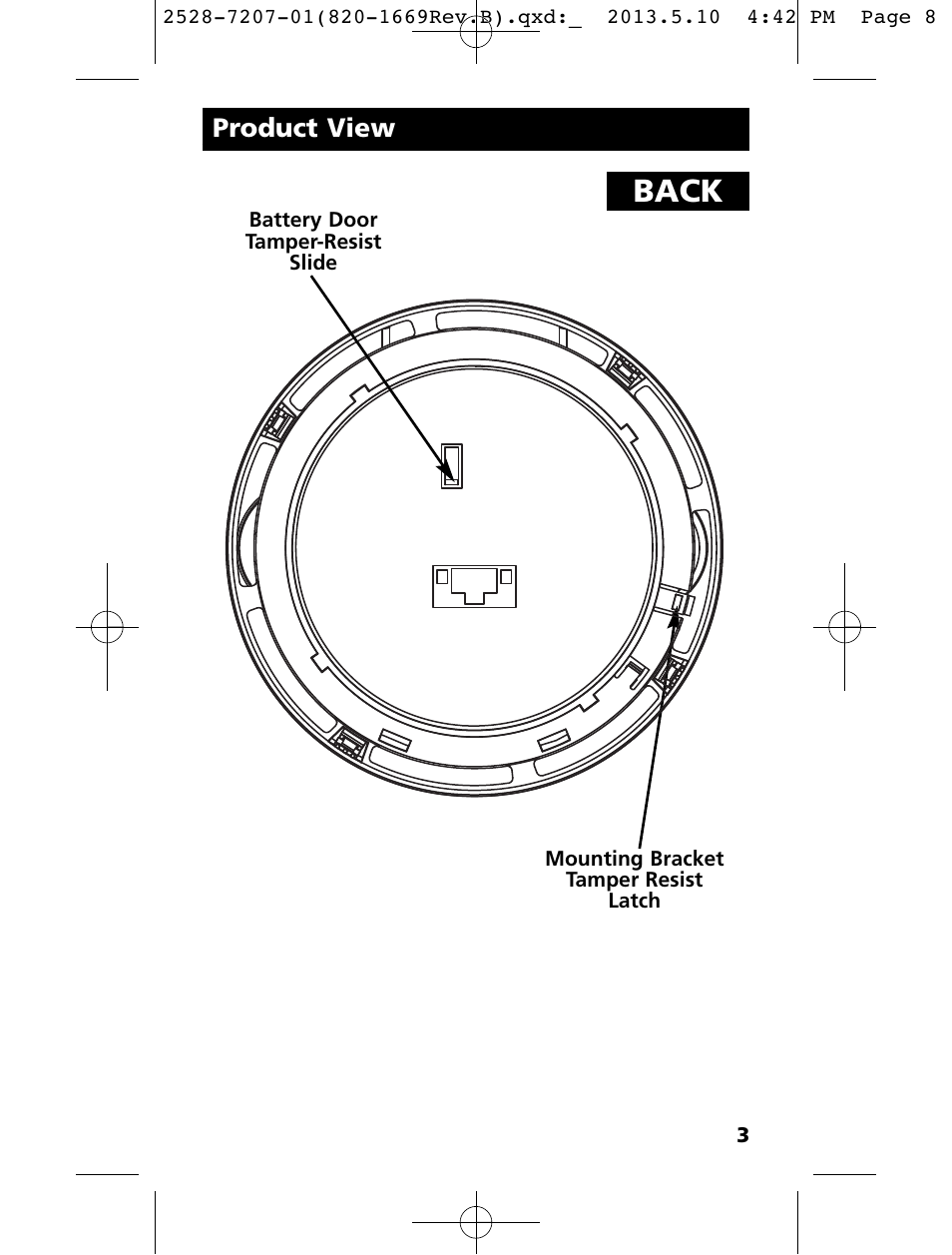 Back, Product view | Kidde KN-COPE-I User Manual | Page 8 / 35