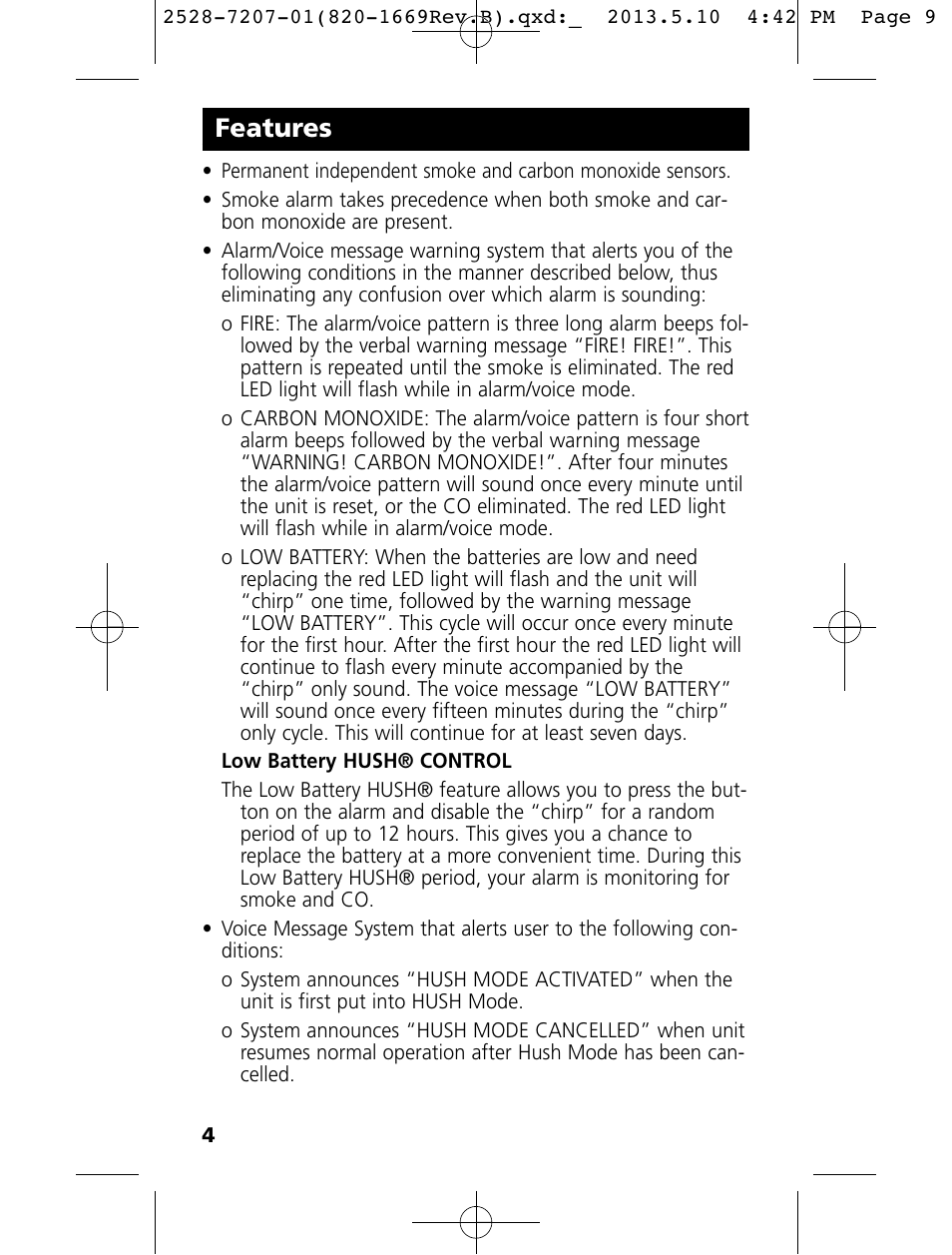 Features | Kidde KN-COPE-I User Manual | Page 9 / 35