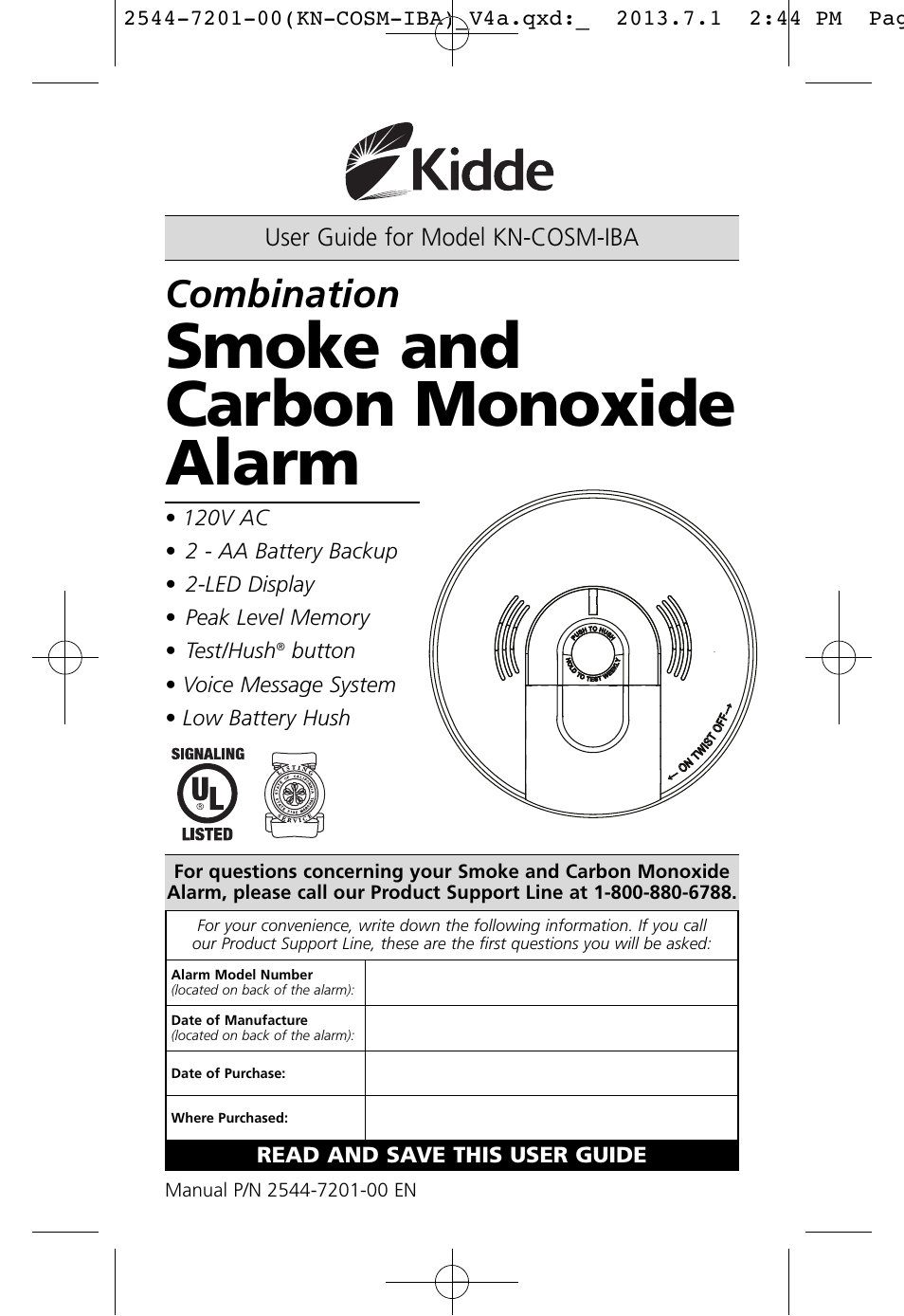 Kidde KN-COSM-IB User Manual | 33 pages