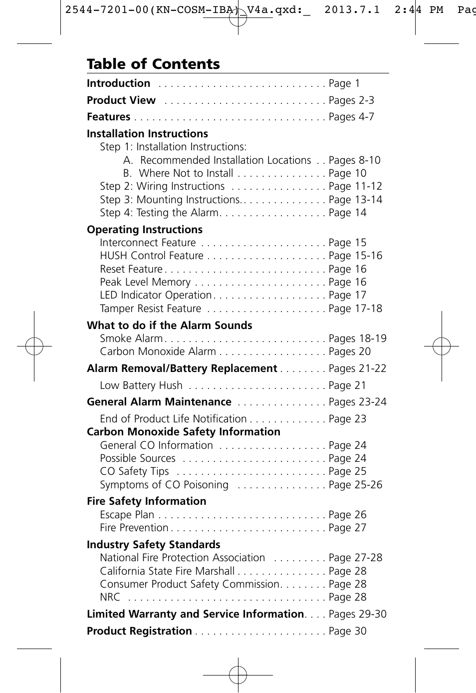 Kidde KN-COSM-IB User Manual | Page 2 / 33