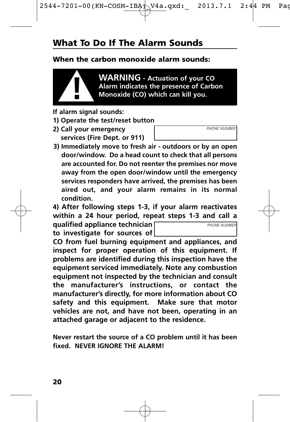 Kidde KN-COSM-IB User Manual | Page 22 / 33