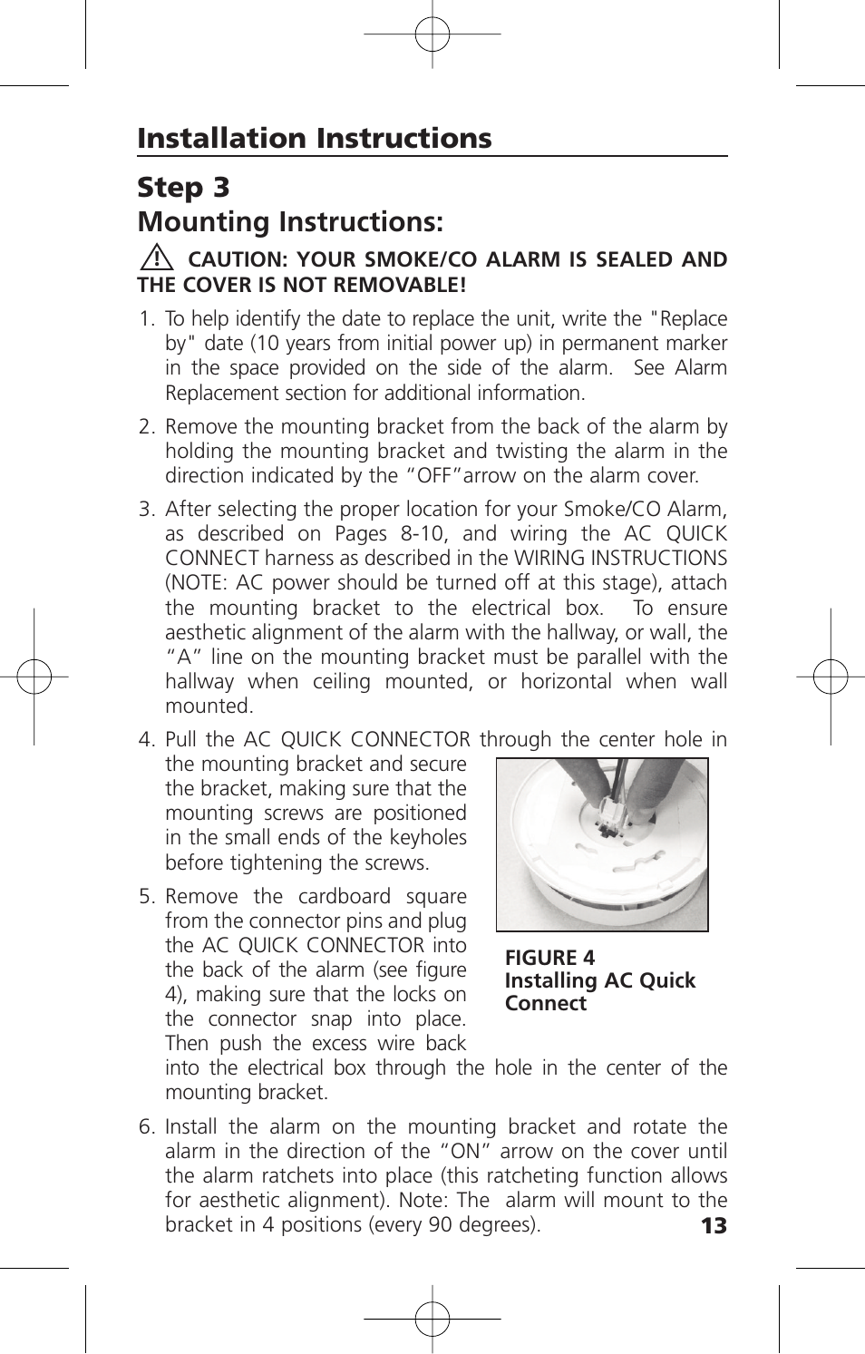 Step 3 mounting instructions, Installation instructions | Kidde KN-COSM-IBA User Manual | Page 15 / 33