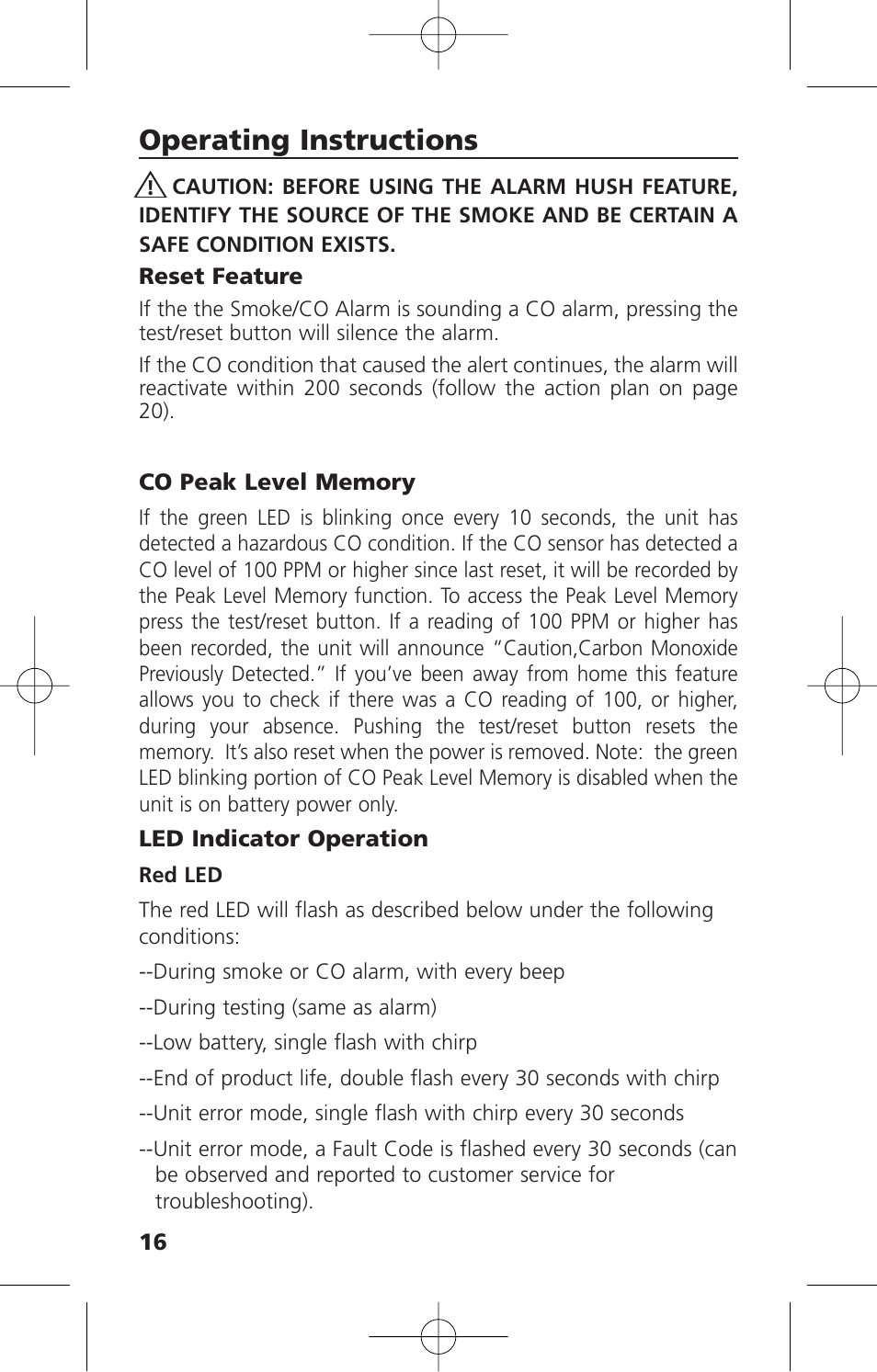 Operating instructions | Kidde KN-COSM-IBA User Manual | Page 18 / 33