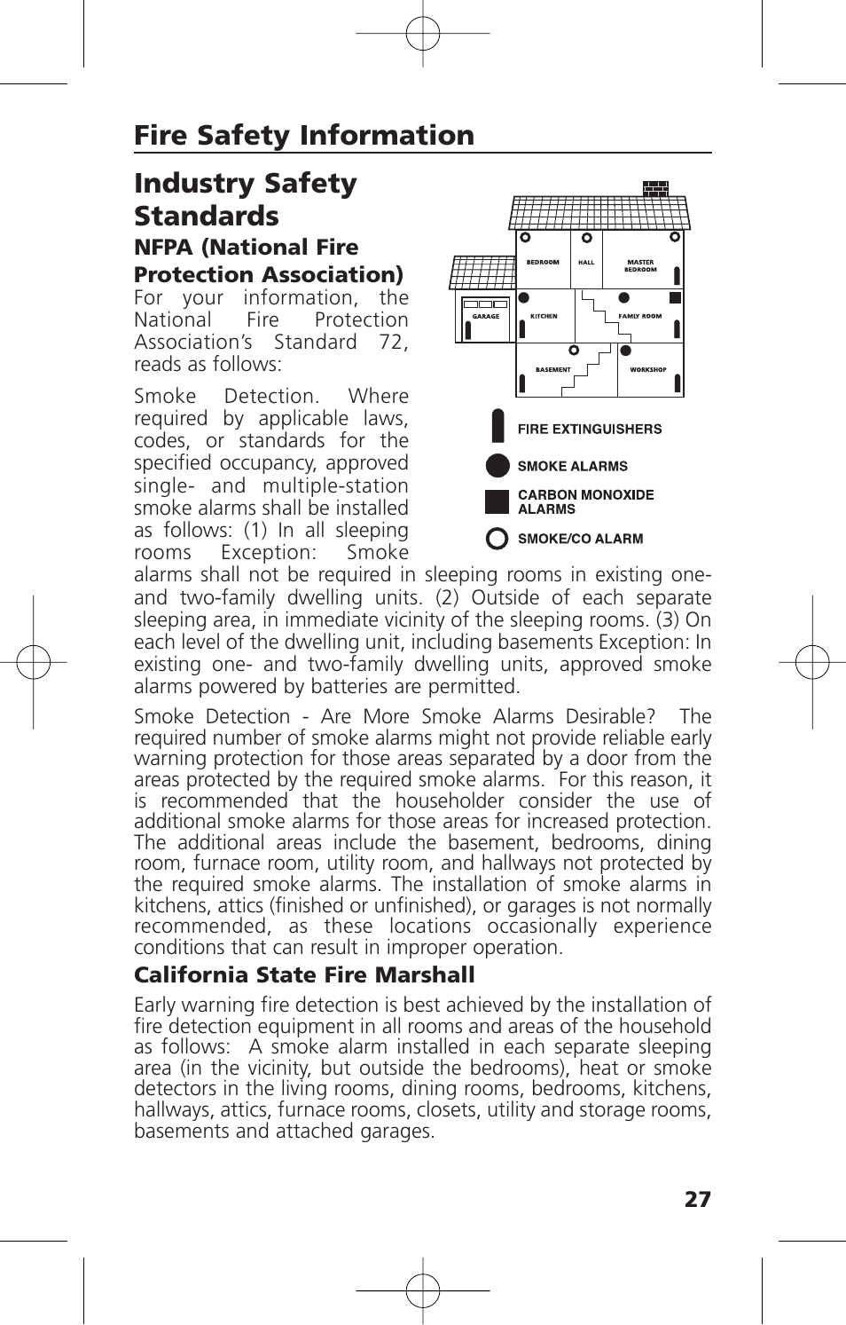 Fire safety information, Industry safety standards | Kidde KN-COSM-IBA User Manual | Page 29 / 33