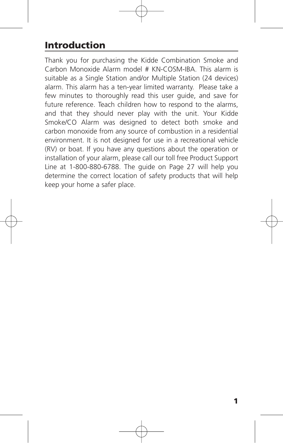 Introduction | Kidde KN-COSM-IBA User Manual | Page 3 / 33