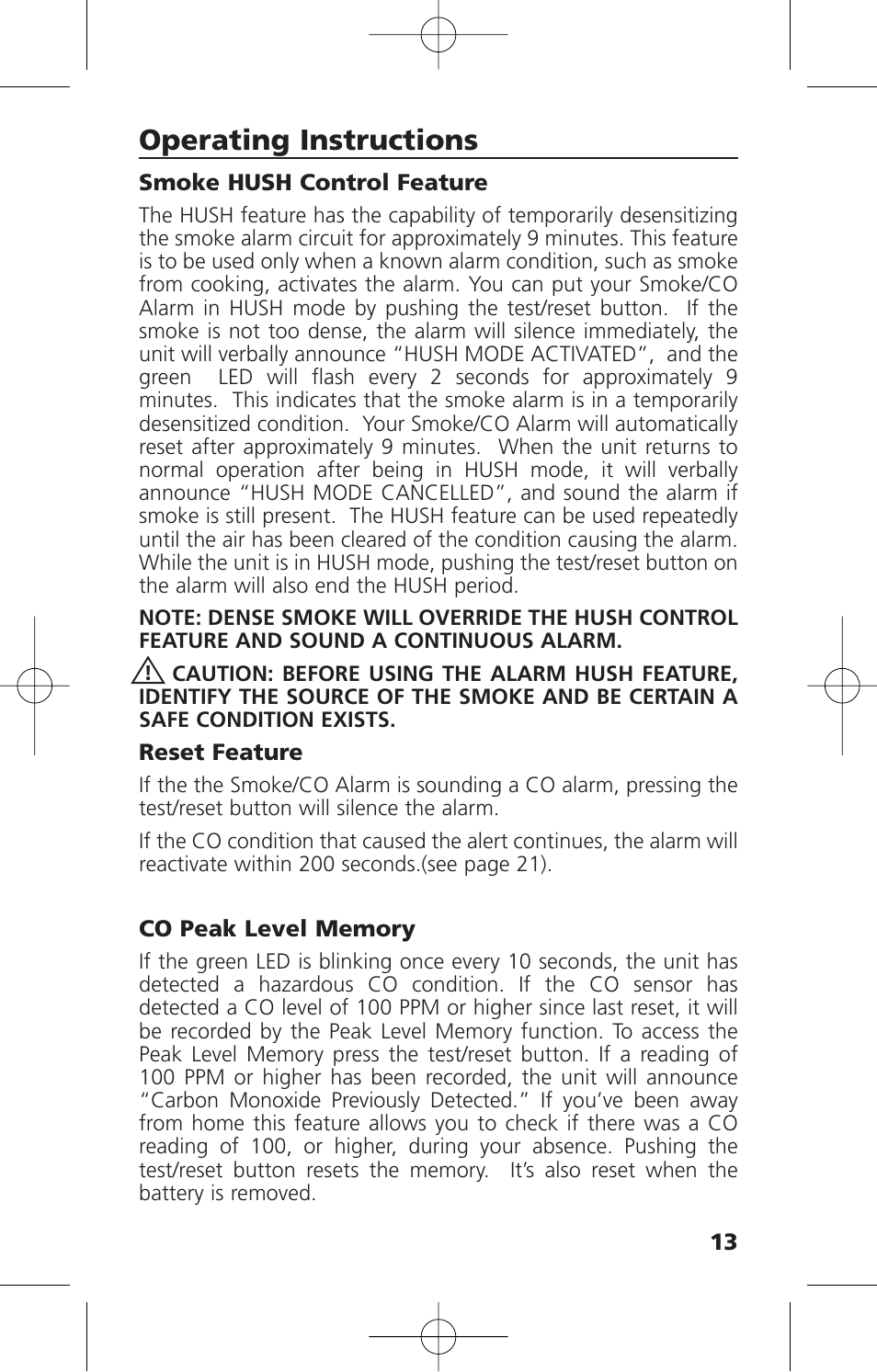 Operating instructions | Kidde KN-COSM-XTR-BA User Manual | Page 15 / 30