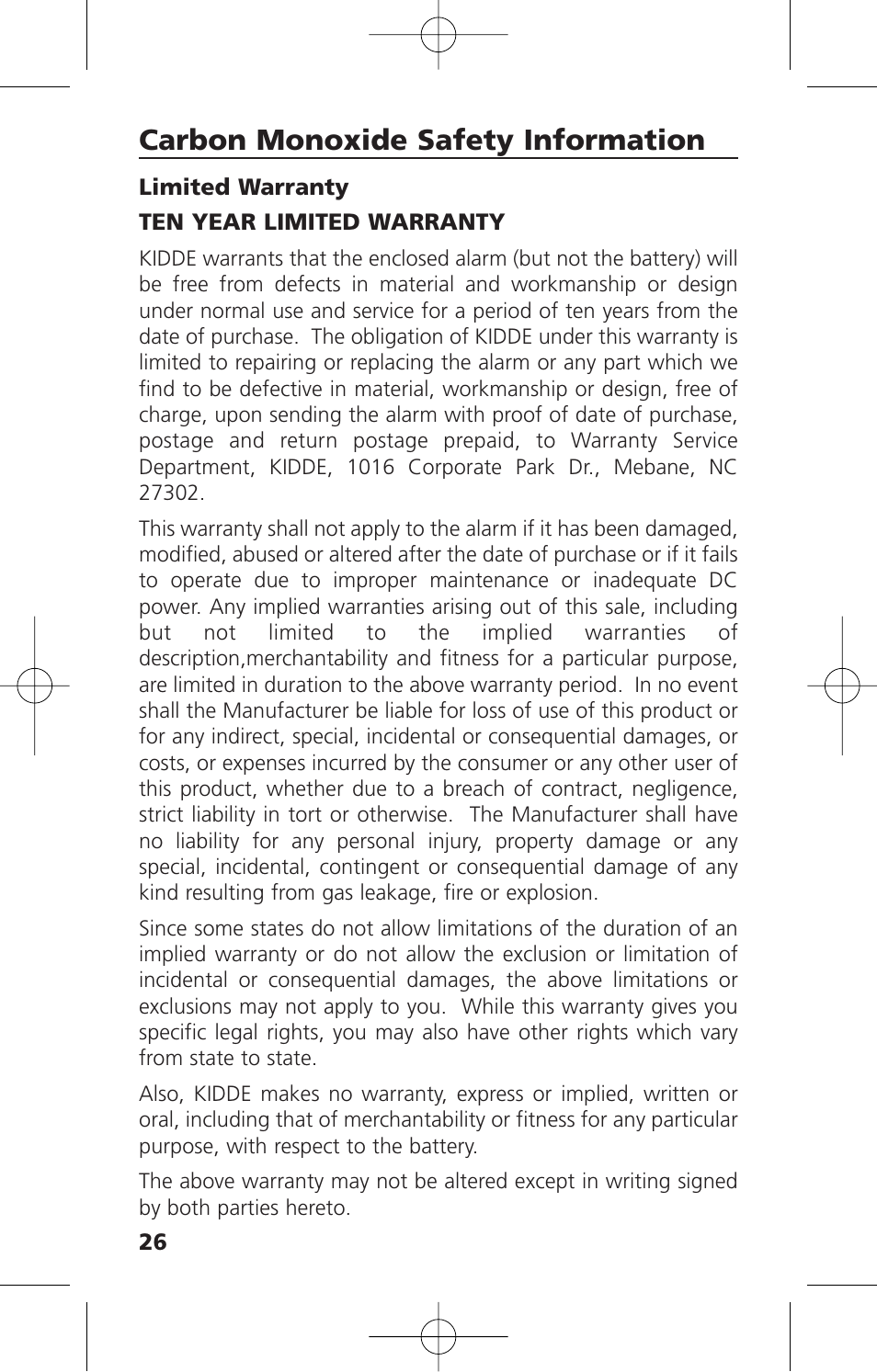 Carbon monoxide safety information | Kidde KN-COSM-XTR-BA User Manual | Page 28 / 30