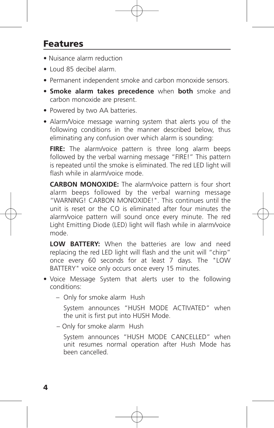 Features | Kidde KN-COSM-XTR-BA User Manual | Page 6 / 30