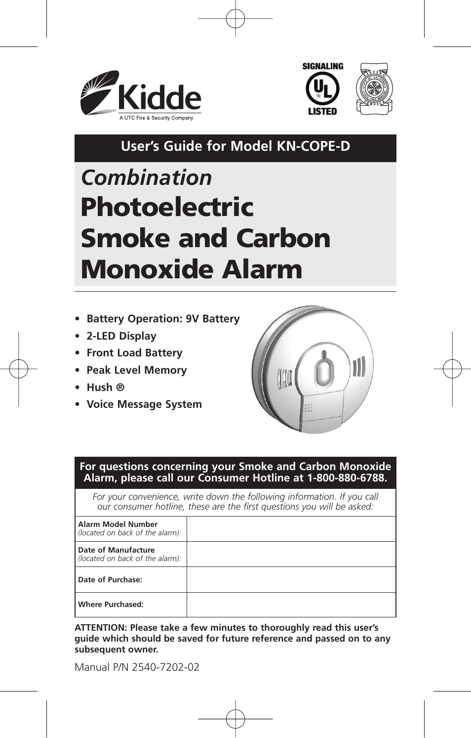 Kidde KN-COPE-D User Manual | 33 pages