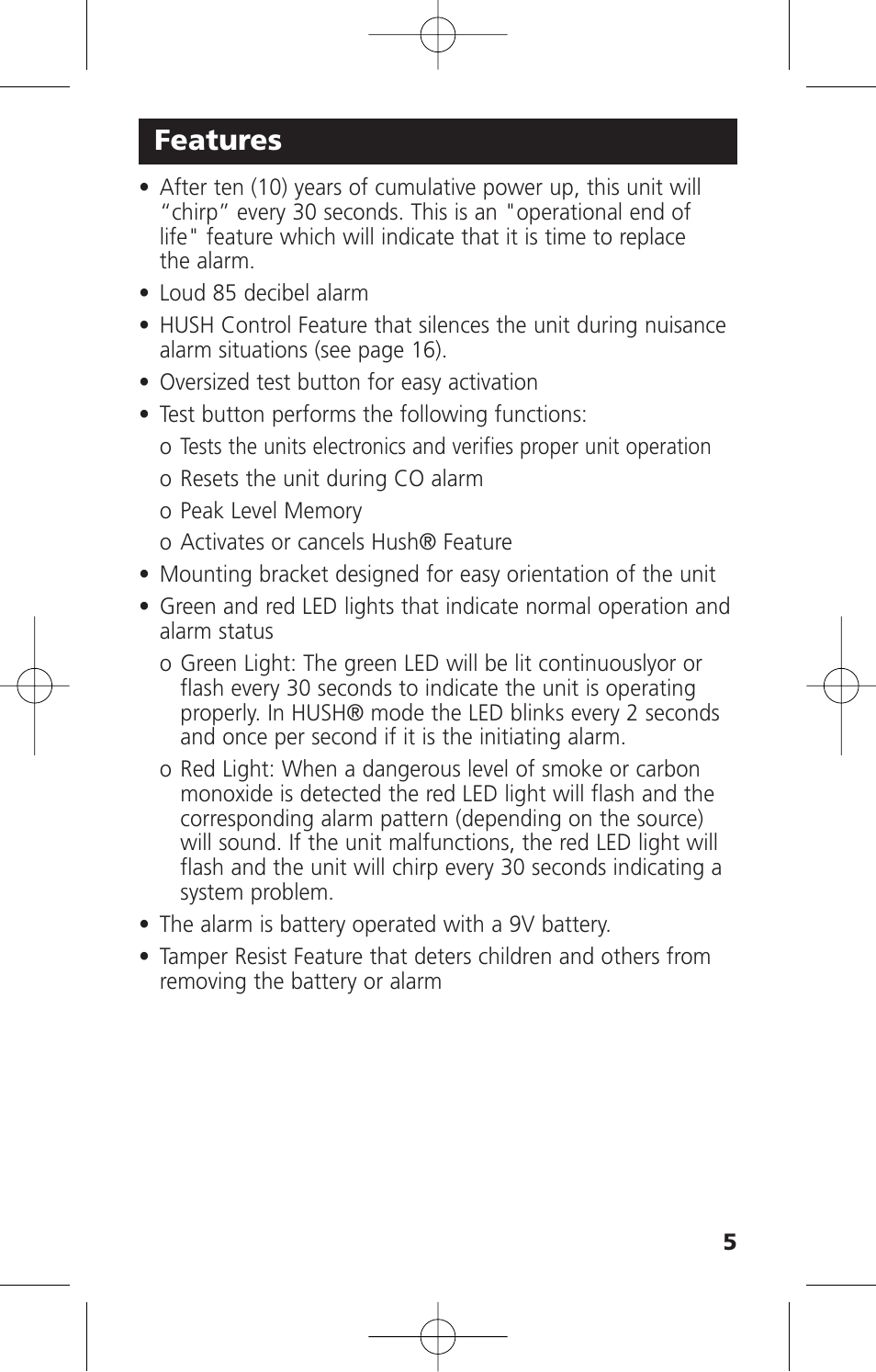 Features | Kidde KN-COPE-D User Manual | Page 11 / 33