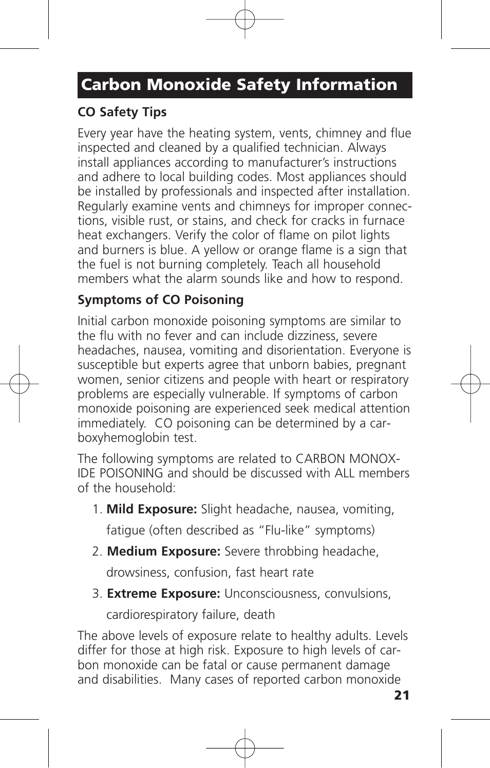 Carbon monoxide safety information | Kidde KN-COPE-D User Manual | Page 27 / 33