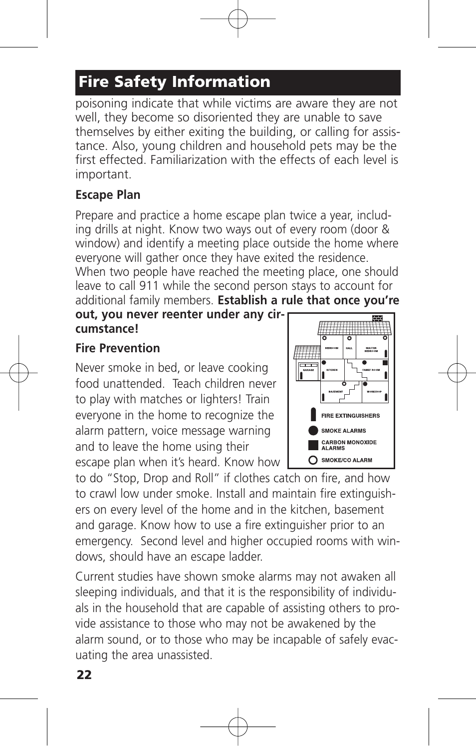 Fire safety information | Kidde KN-COPE-D User Manual | Page 28 / 33