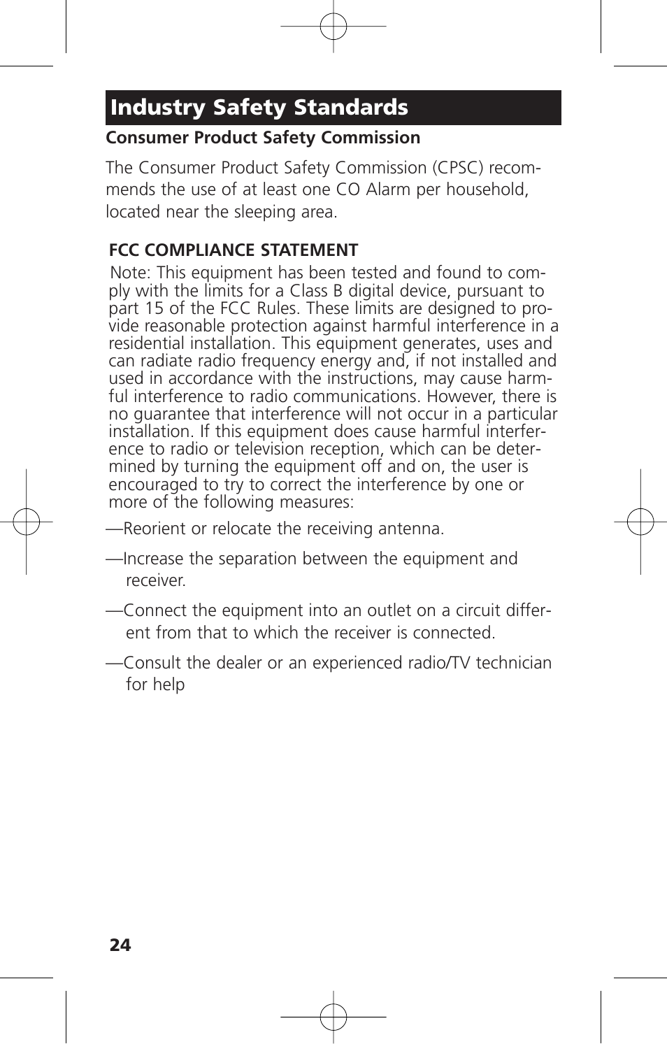 Industry safety standards | Kidde KN-COPE-D User Manual | Page 30 / 33