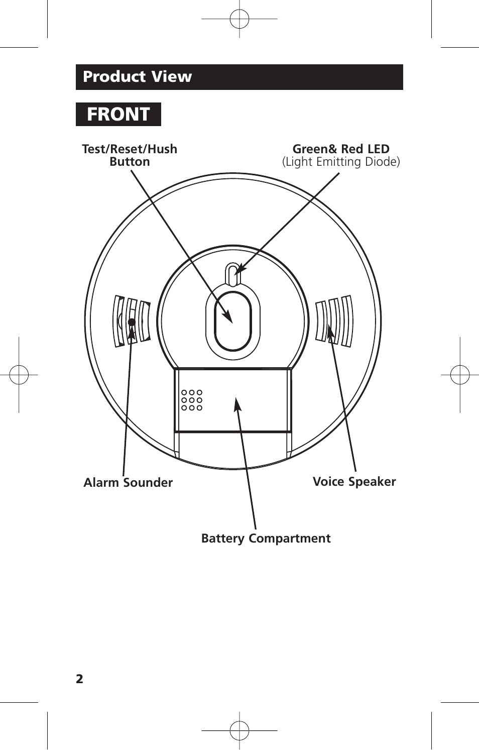 Front, Product view | Kidde KN-COPE-D User Manual | Page 8 / 33