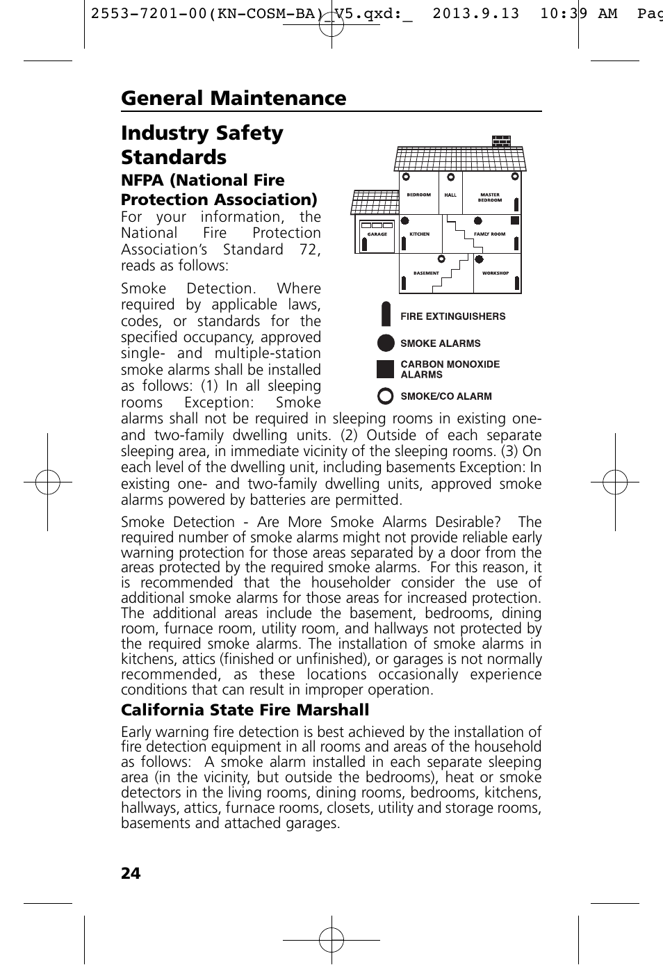 General maintenance industry safety standards | Kidde KN-COSM-BA User Manual | Page 26 / 30