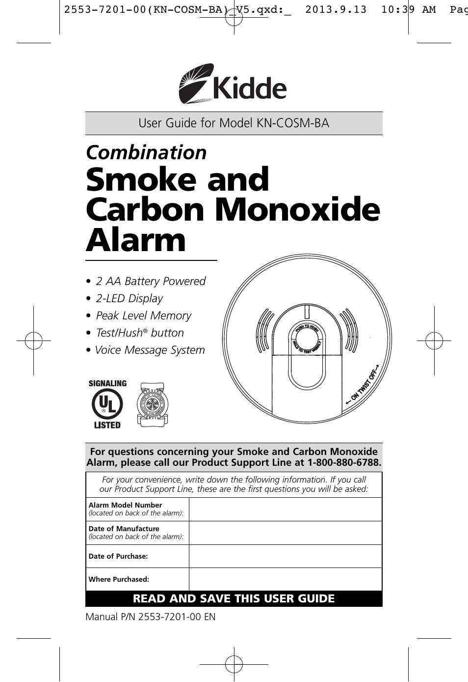 Kidde KN-COSM-BA User Manual | 30 pages