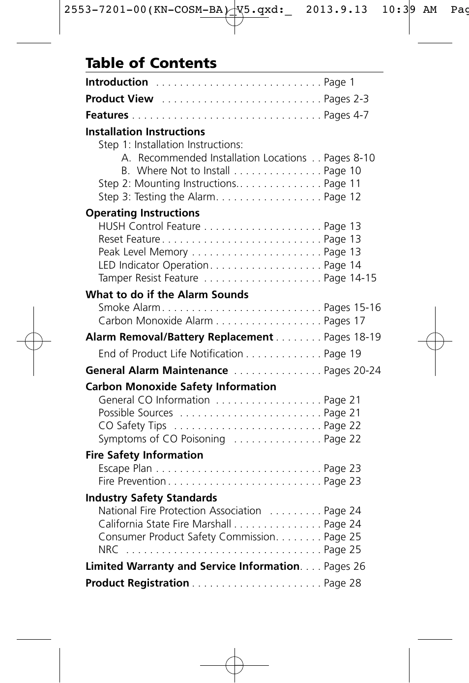 Kidde KN-COSM-BA User Manual | Page 2 / 30