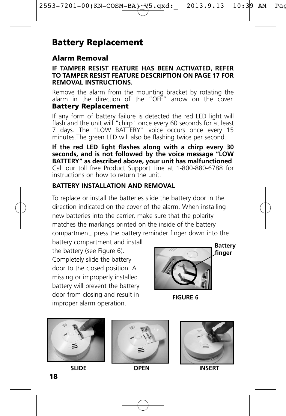 Battery replacement | Kidde KN-COSM-BA User Manual | Page 20 / 30