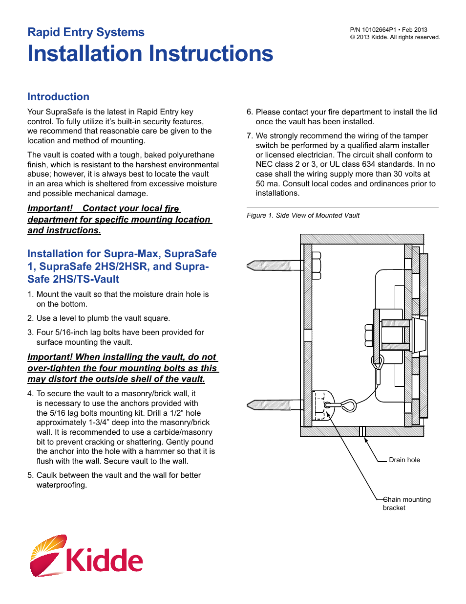 Kidde SupraSafe 1 User Manual | 2 pages