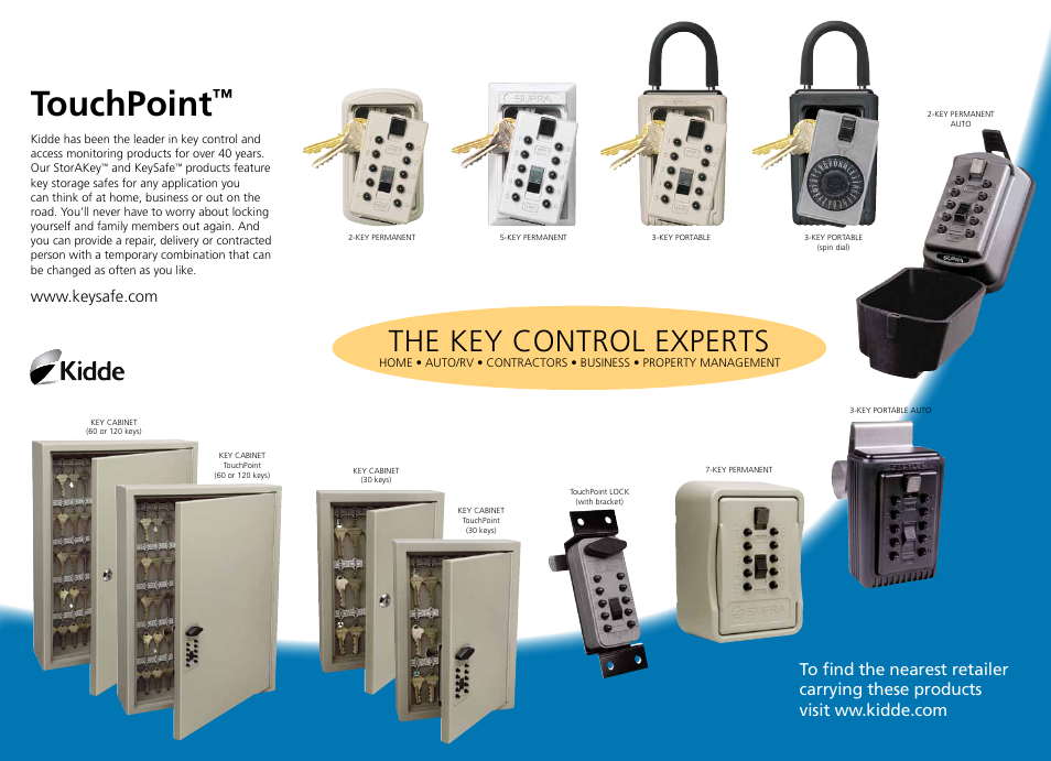 Touchpoint, The key control experts | Kidde 001797 User Guide User Manual | Page 2 / 2