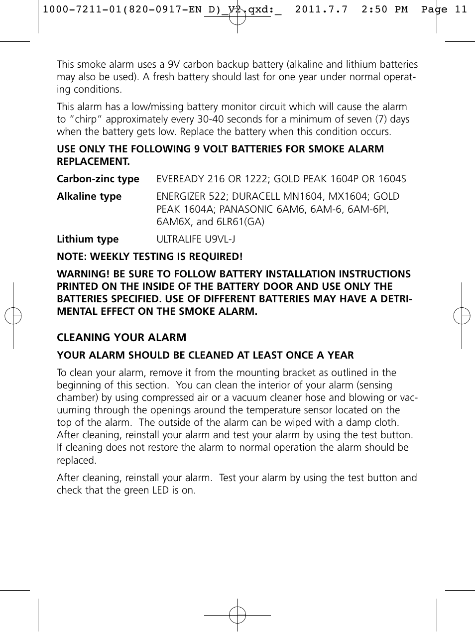 Kidde HD135 User Manual | Page 11 / 16