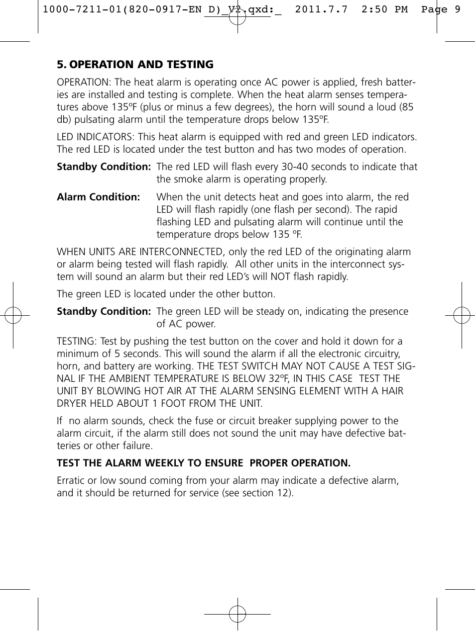 Kidde HD135 User Manual | Page 9 / 16