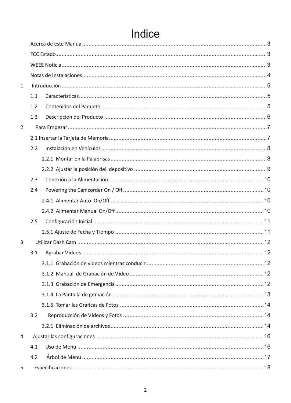 Indice | GiiNii GD-250 User Manual | Page 21 / 55