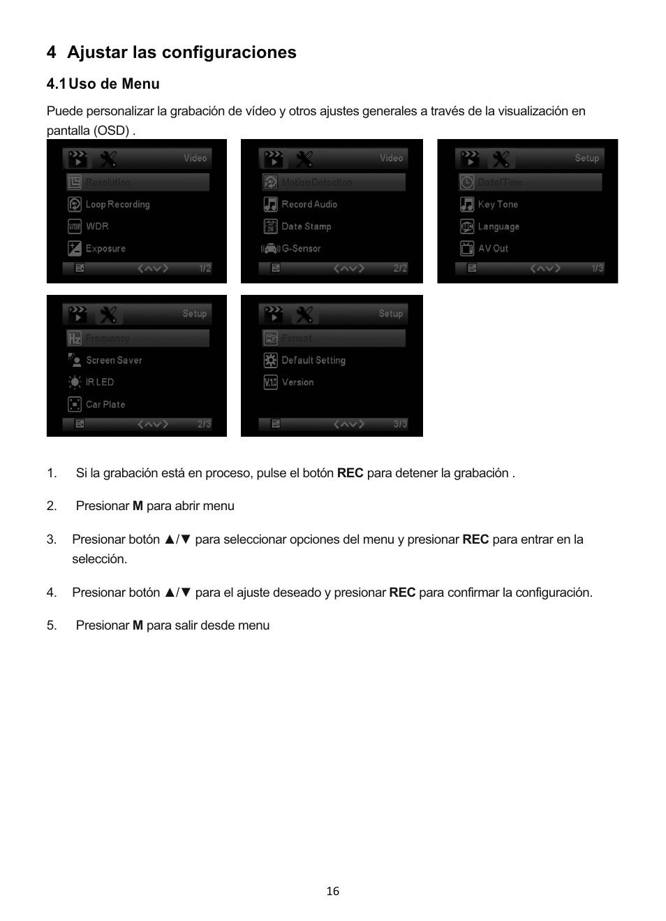 4 ajustar las configuraciones | GiiNii GD-250 User Manual | Page 35 / 55
