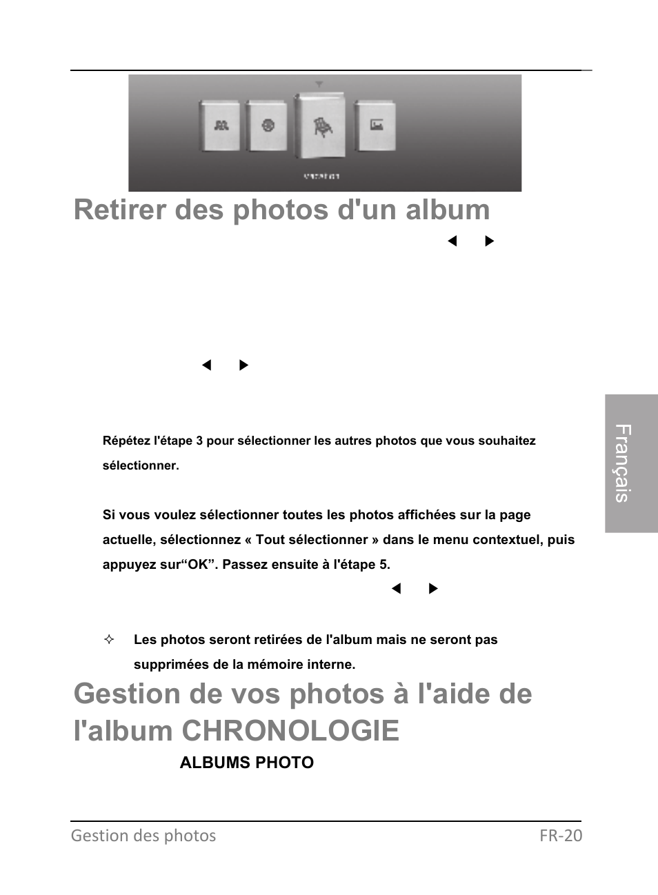 Retirer des photos d'un album | GiiNii GH-701P User Manual | Page 105 / 124