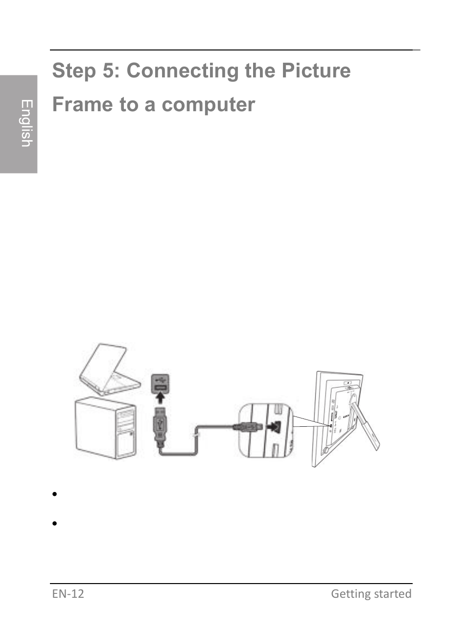 Step 5: connecting the picture frame to a computer | GiiNii GH-701P User Manual | Page 18 / 124