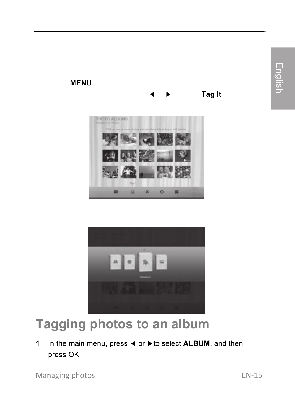 Tagging photos to an album | GiiNii GH-701P User Manual | Page 21 / 124