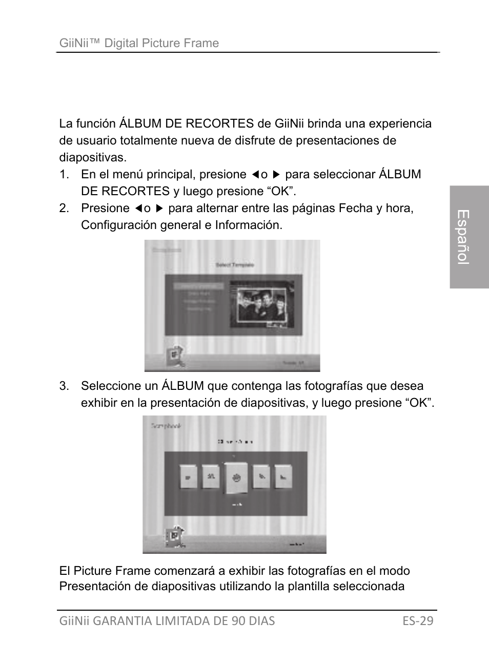 Utilización del álbum de recortes | GiiNii GH-701P User Manual | Page 73 / 124