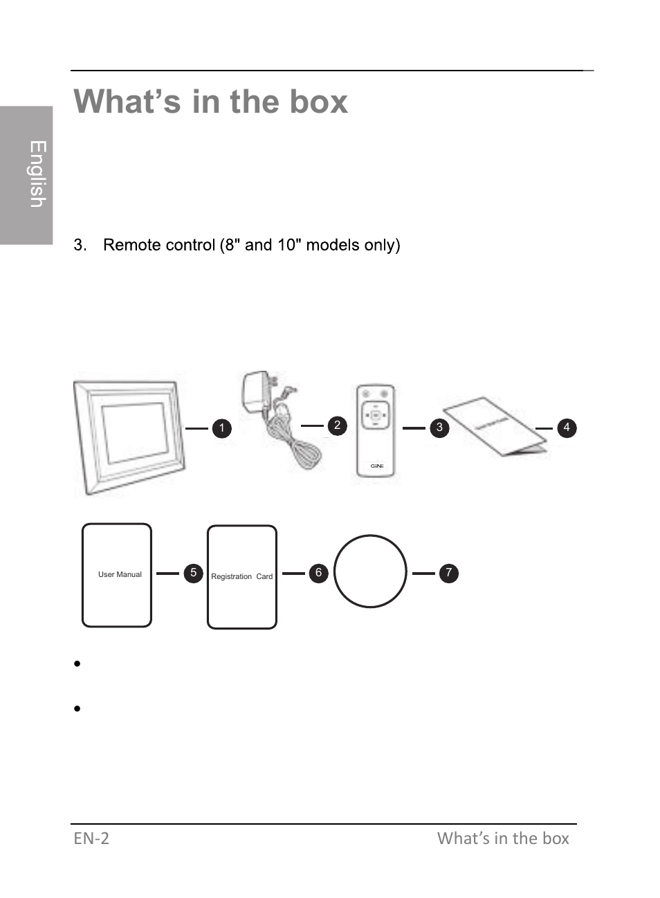 What’s in the box, En‐2 what’s in the box | GiiNii GH-701P User Manual | Page 8 / 124