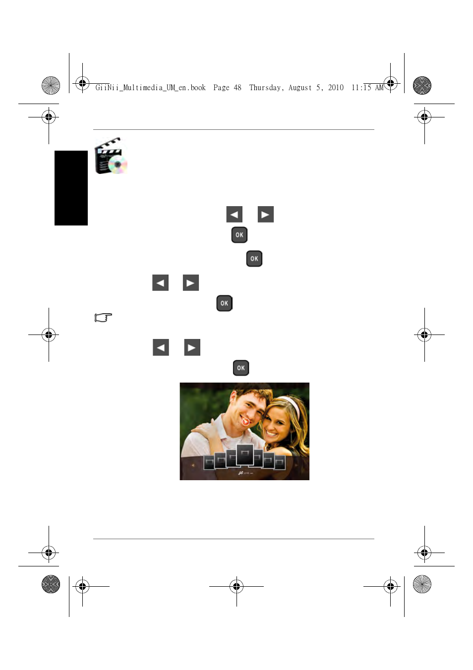 Using media center, Watching videos, Engl is h | GiiNii GH-8DNM User Manual | Page 54 / 72