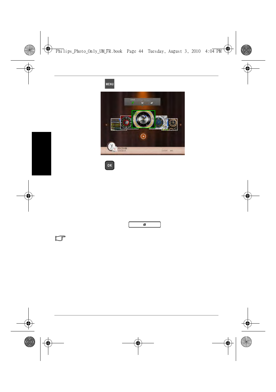 Basculement entre les modes horloge et diaporama, Franç ai s | GiiNii GH-7AWP User Manual | Page 113 / 193