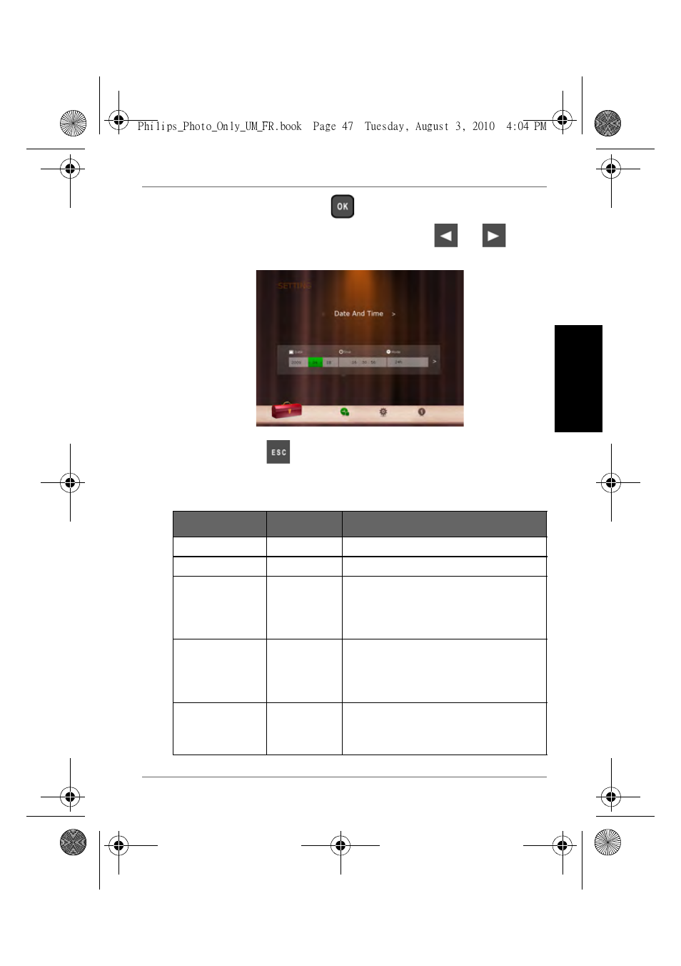 Menu date et heure, Fr a nça is | GiiNii GH-7AWP User Manual | Page 116 / 193