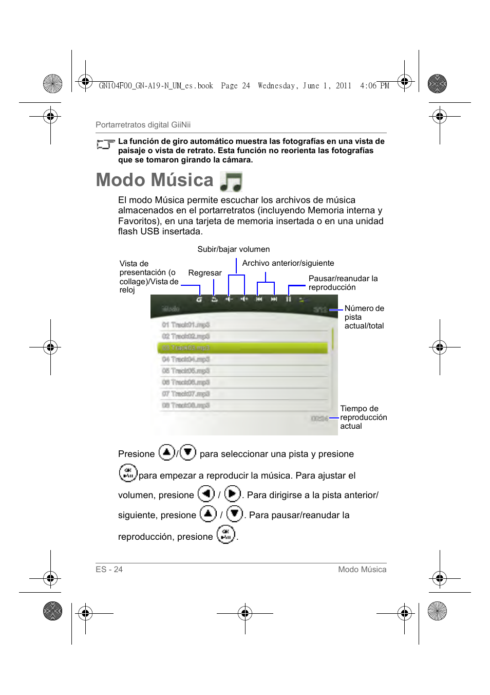 Modo música | GiiNii GN-A19-N User Manual | Page 120 / 139