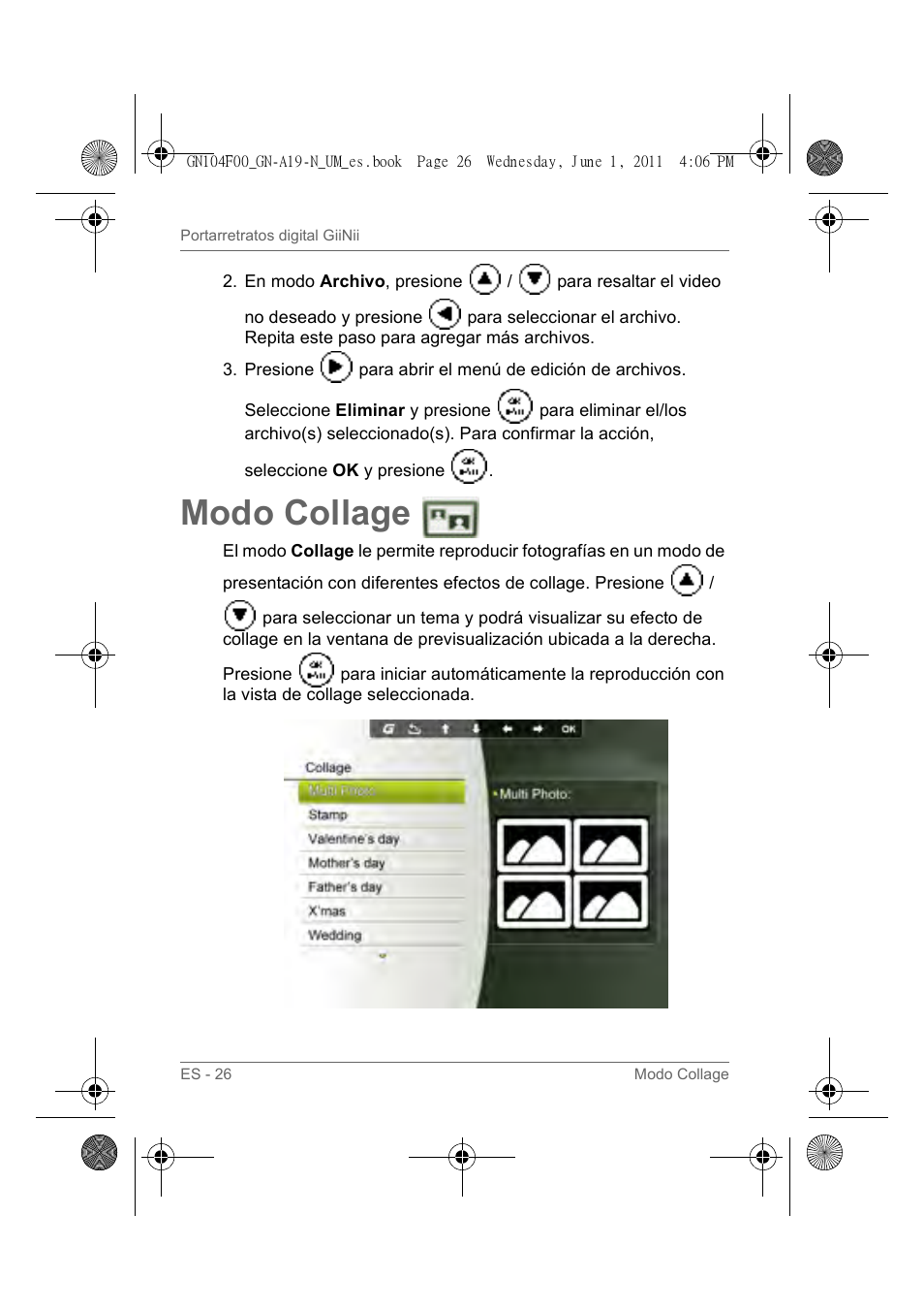 Modo collage | GiiNii GN-A19-N User Manual | Page 122 / 139