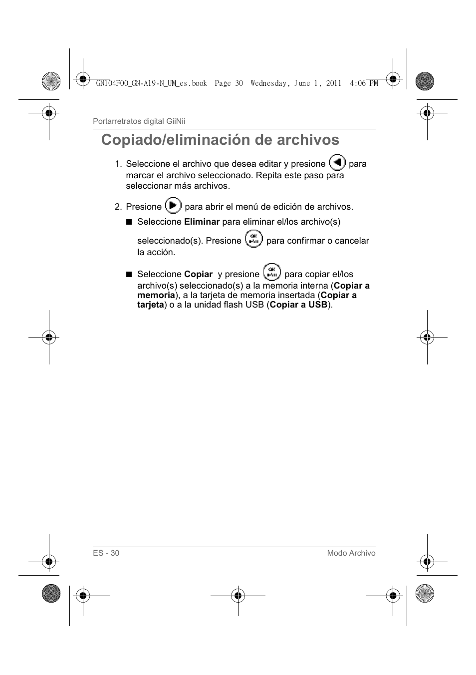 Copiado/eliminación de archivos | GiiNii GN-A19-N User Manual | Page 126 / 139